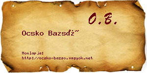 Ocsko Bazsó névjegykártya